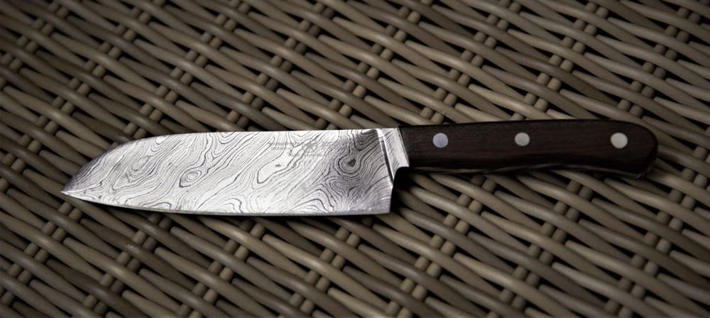 The patterned surface of a laminated steel blade